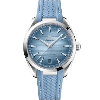 Omega Summer Blue Seamaster Aqua Terra 150M 41 mm, aço em bracelete de borracha 220.12.41.21.03.008