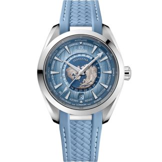 Omega Summer Blue Seamaster Aqua Terra 150M 43 mm, aço em bracelete de borracha 220.12.43.22.03.002
