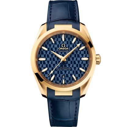 Omega Tokyo 2020 Seamaster Aqua Terra 150M 38 mm, ouro amarelo em bracelete de pele 522.53.38.20.03.001