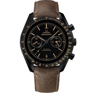 Omega Vintage Black Speedmaster Dark Side of the Moon 44,25 mm, cerâmica preta em bracelete de pele 311.92.44.51.01.006