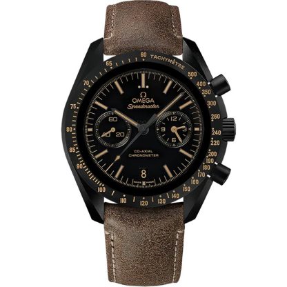 Omega Vintage Black Speedmaster Dark Side of the Moon 44,25 mm, cerâmica preta em bracelete de pele 311.92.44.51.01.006